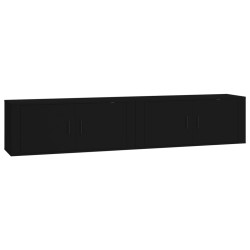 Mobili Porta TV a Parete 2 pz Nero 100x34,5x40 cm