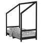 vidaXL Giroletto per Bambini Nero 70x140 cm in Legno Massello di Pino vidaXL Giroletto per Bambini Nero 70x140 cm in Legno Massello di Pino