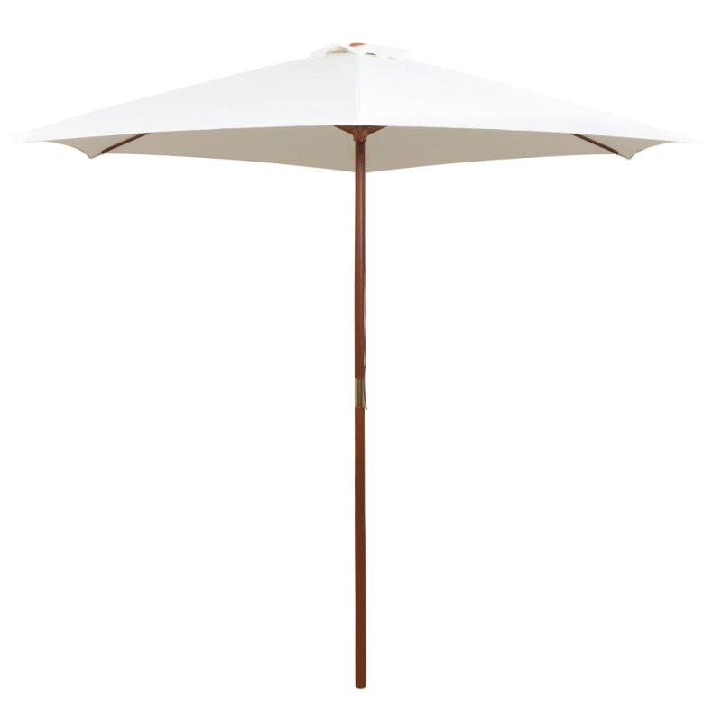Ombrellone 270x270 cm Palo in Legno Bianco Crema Ombrellone 270x270 cm Palo in Legno Bianco Crema