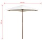 Ombrellone 270x270 cm Palo in Legno Bianco Crema Ombrellone 270x270 cm Palo in Legno Bianco Crema