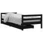 vidaXL Giroletto Bambini con Cassetti Nero 90x200cm Massello di Pino vidaXL Giroletto Bambini con Cassetti Nero 90x200cm Massello di Pino
