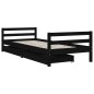 vidaXL Giroletto Bambini con Cassetti Nero 90x200cm Massello di Pino vidaXL Giroletto Bambini con Cassetti Nero 90x200cm Massello di Pino