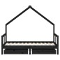 vidaXL Giroletto per Bambini con Cassetti Nero 80x160 cm Massello Pino vidaXL Giroletto per Bambini con Cassetti Nero 80x160 cm Massello Pino