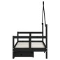 vidaXL Giroletto per Bambini con Cassetti Nero 80x160 cm Massello Pino vidaXL Giroletto per Bambini con Cassetti Nero 80x160 cm Massello Pino