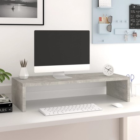 Supporto Monitor Grigio Cemento 60x23,5x12 cm Legno Multistrato
