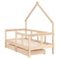 vidaXL Giroletto Bambini con Cassetti 70x140 cm Legno Massello di Pino vidaXL Giroletto Bambini con Cassetti 70x140 cm Legno Massello di Pino
