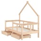 vidaXL Giroletto Bambini con Cassetti 70x140 cm Legno Massello di Pino vidaXL Giroletto Bambini con Cassetti 70x140 cm Legno Massello di Pino