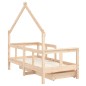 vidaXL Giroletto Bambini con Cassetti 70x140 cm Legno Massello di Pino vidaXL Giroletto Bambini con Cassetti 70x140 cm Legno Massello di Pino