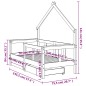 vidaXL Giroletto Bambini con Cassetti 70x140 cm Legno Massello di Pino vidaXL Giroletto Bambini con Cassetti 70x140 cm Legno Massello di Pino