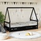vidaXL Giroletto per Bambini con Cassetti Nero 90x190 cm Massello Pino vidaXL Giroletto per Bambini con Cassetti Nero 90x190 cm Massello Pino