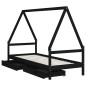 vidaXL Giroletto per Bambini con Cassetti Nero 90x190 cm Massello Pino vidaXL Giroletto per Bambini con Cassetti Nero 90x190 cm Massello Pino