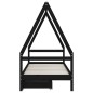 vidaXL Giroletto per Bambini con Cassetti Nero 90x190 cm Massello Pino vidaXL Giroletto per Bambini con Cassetti Nero 90x190 cm Massello Pino