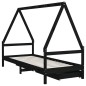 vidaXL Giroletto per Bambini con Cassetti Nero 90x190 cm Massello Pino vidaXL Giroletto per Bambini con Cassetti Nero 90x190 cm Massello Pino