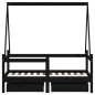 vidaXL Giroletto Bambini con Cassetti Nero 70x140cm Massello di Pino
