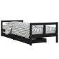 vidaXL Giroletto Bambini con Cassetti Nero 80x200cm Massello di Pino vidaXL Giroletto Bambini con Cassetti Nero 80x200cm Massello di Pino