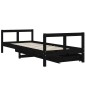 vidaXL Giroletto Bambini con Cassetti Nero 80x200cm Massello di Pino vidaXL Giroletto Bambini con Cassetti Nero 80x200cm Massello di Pino
