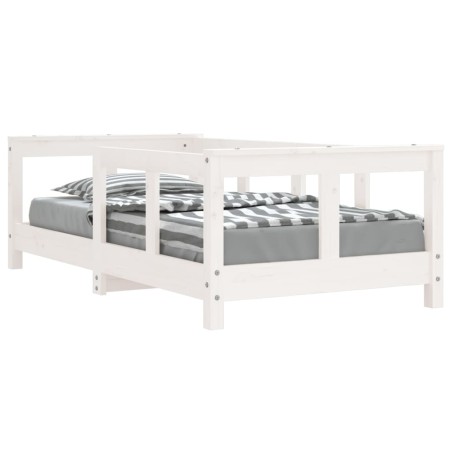 vidaXL Giroletto per Bambini Bianco 70x140cm in Legno Massello di Pino