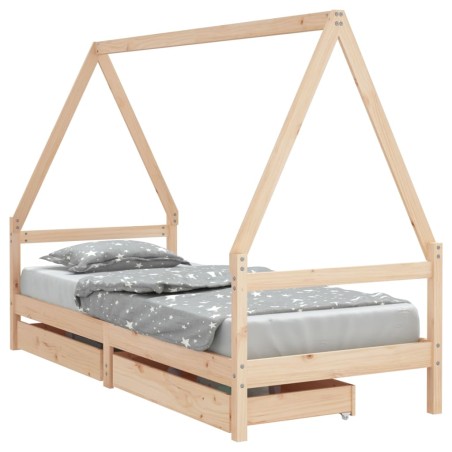 vidaXL Giroletto Bambini con Cassetti 80x200 cm Legno Massello di Pino