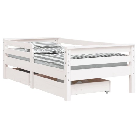 vidaXL Giroletto Bambini con Cassetti Bianco 70x140cm Massello di Pino