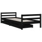 vidaXL Giroletto per Bambini con Cassetti Nero 90x190 cm Massello Pino vidaXL Giroletto per Bambini con Cassetti Nero 90x190 cm Massello Pino