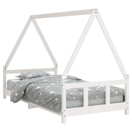 vidaXL Giroletto per Bambini Bianco 90x190cm in Legno Massello di Pino