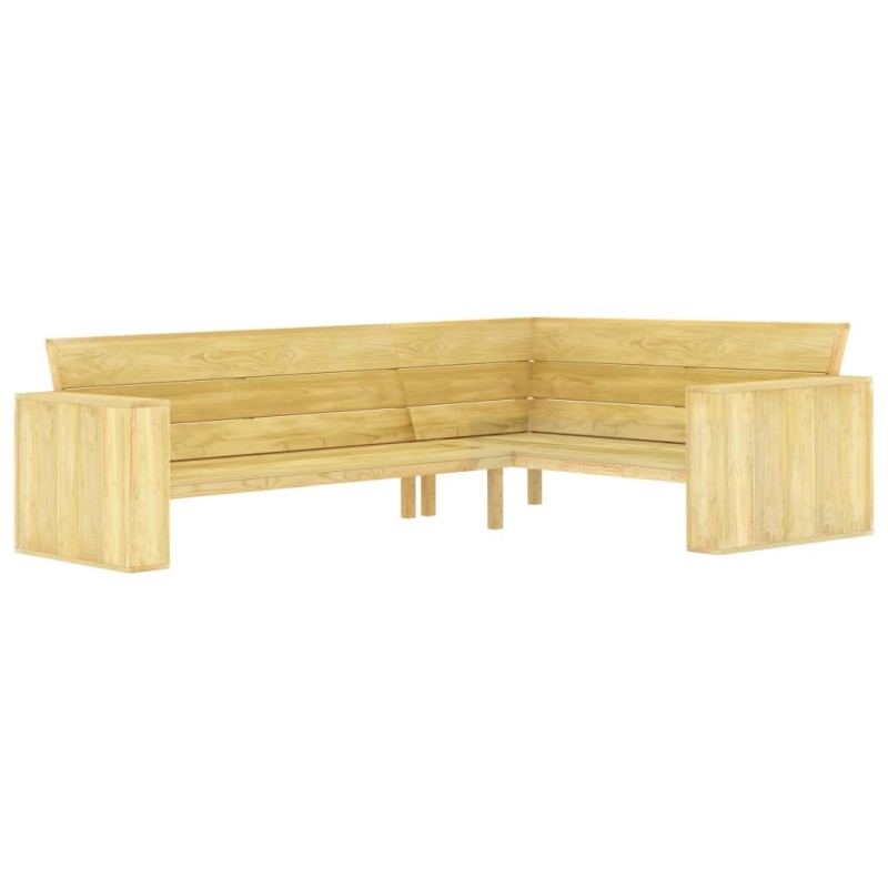 vidaXL Panchina Angolare da Giardino 239cm in Legno di Pino Impregnato vidaXL Panchina Angolare da Giardino 239cm in Legno di Pino Impregnato