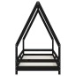 vidaXL Giroletto per Bambini Nero 80x200 cm in Legno Massello di Pino