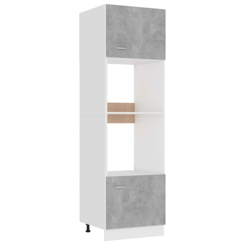 vidaXL Mobile per Microonde Grigio Cemento 60x57x207 cm Multistrato vidaXL Mobile per Microonde Grigio Cemento 60x57x207 cm Multistrato