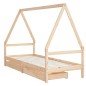 vidaXL Giroletto per Bambini con Cassetti 90x190cm Legno Massello Pino