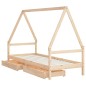 vidaXL Giroletto per Bambini con Cassetti 90x190cm Legno Massello Pino