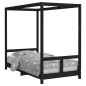 vidaXL Giroletto per Bambini Nero 80x160 cm in Legno Massello di Pino vidaXL Giroletto per Bambini Nero 80x160 cm in Legno Massello di Pino