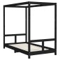 vidaXL Giroletto per Bambini Nero 80x160 cm in Legno Massello di Pino vidaXL Giroletto per Bambini Nero 80x160 cm in Legno Massello di Pino
