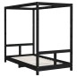 vidaXL Giroletto per Bambini Nero 80x160 cm in Legno Massello di Pino vidaXL Giroletto per Bambini Nero 80x160 cm in Legno Massello di Pino