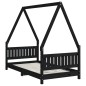 vidaXL Giroletto per Bambini Nero 80x160 cm in Legno Massello di Pino vidaXL Giroletto per Bambini Nero 80x160 cm in Legno Massello di Pino