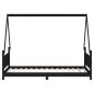vidaXL Giroletto per Bambini Nero 90x190 cm in Legno Massello di Pino vidaXL Giroletto per Bambini Nero 90x190 cm in Legno Massello di Pino
