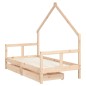 vidaXL Giroletto per Bambini con Cassetti 80x160cm Legno Massello Pino vidaXL Giroletto per Bambini con Cassetti 80x160cm Legno Massello Pino
