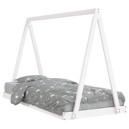 vidaXL Giroletto per Bambini Bianco 90x200cm in Legno Massello di Pino