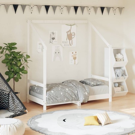 vidaXL Giroletto per Bambini Bianco 70x140cm in Legno Massello di Pino