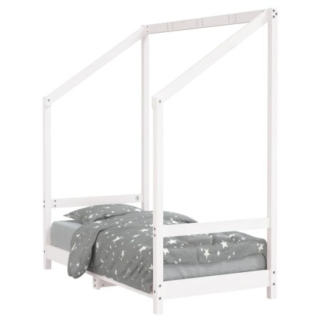 vidaXL Giroletto per Bambini Bianco 70x140cm in Legno Massello di Pino