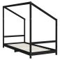 vidaXL Giroletto per Bambini Nero 90x200 cm in Legno Massello di Pino vidaXL Giroletto per Bambini Nero 90x200 cm in Legno Massello di Pino