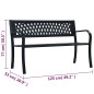 vidaXL Panchina da Giardino 125 cm Nera in Acciaio vidaXL Panchina da Giardino 125 cm Nera in Acciaio