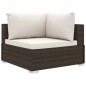vidaXL Set Divani da Giardino 5 pz con Cuscini in Polyrattan Marrone