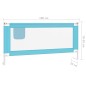 vidaXL Sponda Letto di Sicurezza per Bambini Blu 190x25 cm in Tessuto