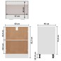 Armadio Inferiore Bianco 60x46x81,5 cm in Legno Multistrato Armadio Inferiore Bianco 60x46x81,5 cm in Legno Multistrato