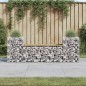 vidaXL Panca da Giardino Design Gabbione 183x41x60,5cm Pino Impregnato vidaXL Panca da Giardino Design Gabbione 183x41x60,5cm Pino Impregnato