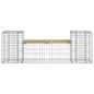 vidaXL Panca da Giardino Design Gabbione 183x41x60,5cm Pino Impregnato vidaXL Panca da Giardino Design Gabbione 183x41x60,5cm Pino Impregnato