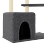 vidaXL Albero per Gatti con Tiragraffi in Sisal Grigio Scuro 107,5 cm