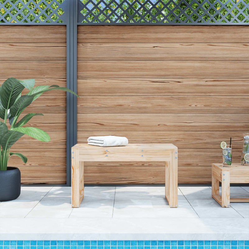 vidaXL Panca da Giardino 80x38x45 cm in Legno Massello di Pino vidaXL Panca da Giardino 80x38x45 cm in Legno Massello di Pino