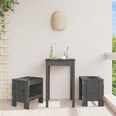 vidaXL Sgabelli da Giardino 2pz Grigi 40x36x45cm Legno Massello Pino