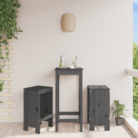 vidaXL Sgabelli da Bar 2pz Grigi 40x36x75 cm in Legno Massello Pino